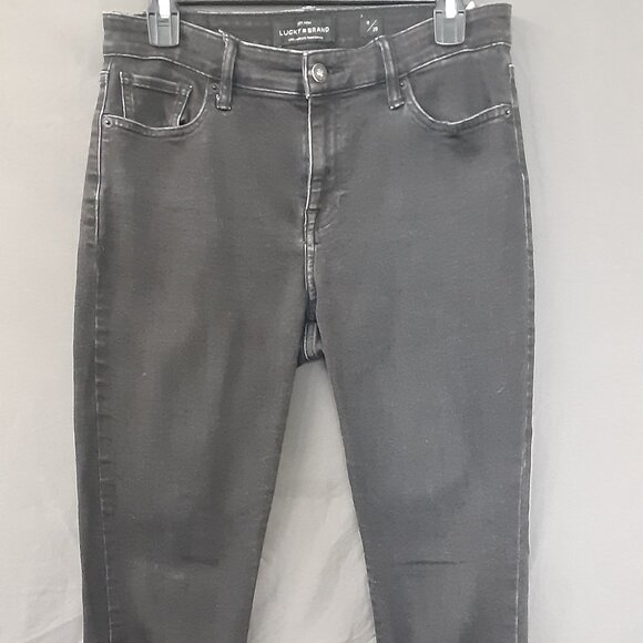 Lucky Brand Black Denim Mid Rise Ava Skinny Size 8/29 A Ankle Stretch Zip Fly - Picture 1 of 12